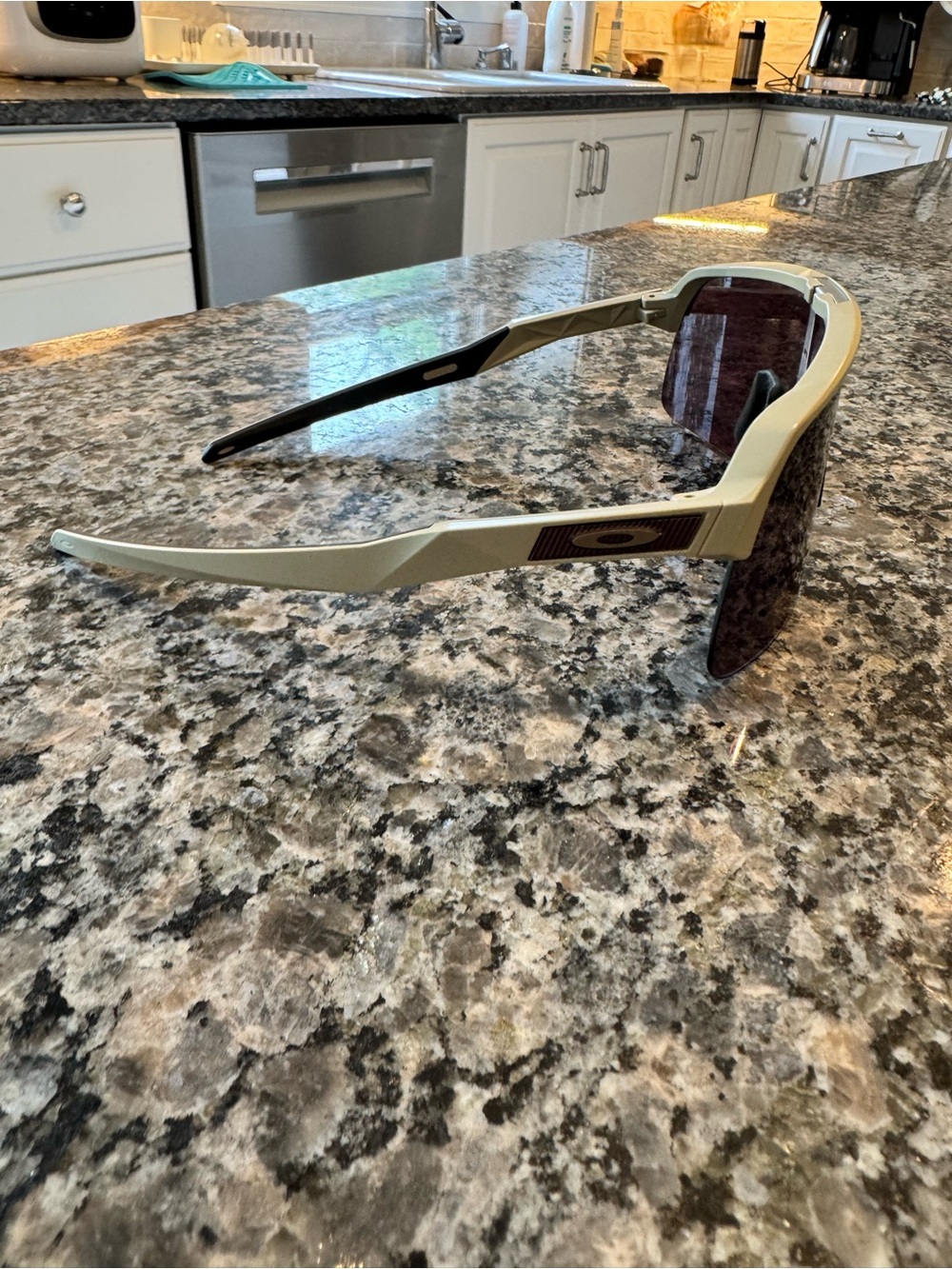 Oakley Yellow Frame Shield Sunglasses with Dark Lenses - Picture 2 of 3